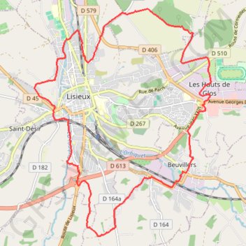 Trace GPS Autour de la Basilique de Lisieux, itinéraire, parcours