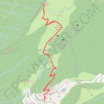 Trace GPS Mont Ouzon, itinéraire, parcours