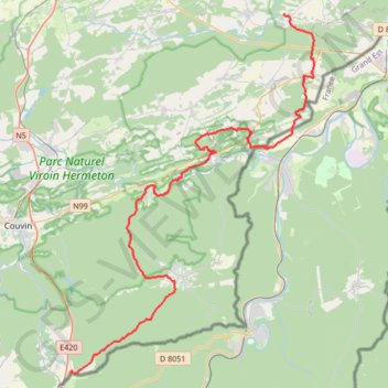 Trace GPS GR654-4 (0) GR 654, Belgique, itinéraire, parcours