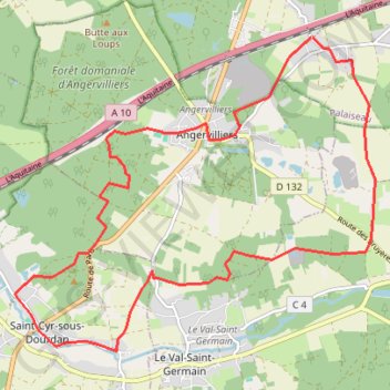 Trace GPS Angervilliers - Saint-Cyr-sous-Dourdan, itinéraire, parcours