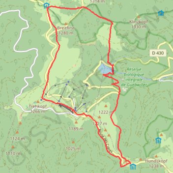 Trace GPS Le lac de la Lauch depuis le Markstein, itinéraire, parcours