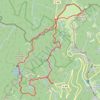 Trace GPS Ballon d'Alsace par les étangs, itinéraire, parcours