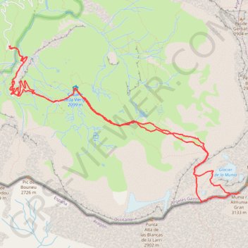 Trace GPS Pic de la Munia - Face nord classique, itinéraire, parcours
