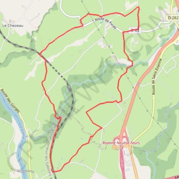 Trace GPS Autour des Gorges de la Loire - Le Funiculaire de Biesse - Les Chessieux, itinéraire, parcours