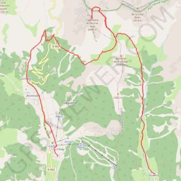 Trace GPS Queyras-Viso Étape 07 : Souliers - La Chalp, itinéraire, parcours