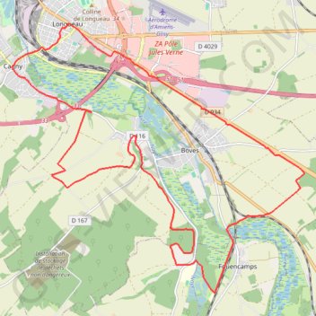 Trace GPS La rando du Père Noël - Longueau, itinéraire, parcours