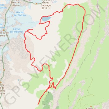 Trace GPS Lac des Quirlies et Râteau des Rousses par l'Échine de Praouat, itinéraire, parcours