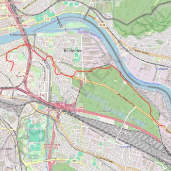 Trace GPS Balade Muttenz - Gellert, itinéraire, parcours