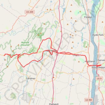 Trace GPS Awosting Falls Loop from Poughkeepsie, itinéraire, parcours