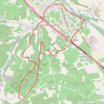 Trace GPS Buzet-sur-Baïse, randonnée autour du Château - Pays d'Albret, itinéraire, parcours