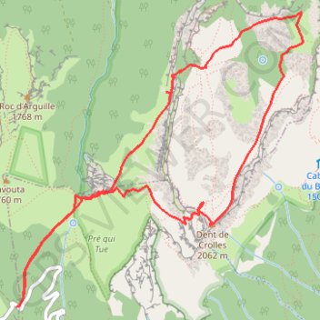 Trace GPS La Dent de Crolles (38), itinéraire, parcours