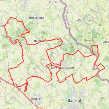 Trace GPS Monts de Flandre, itinéraire, parcours
