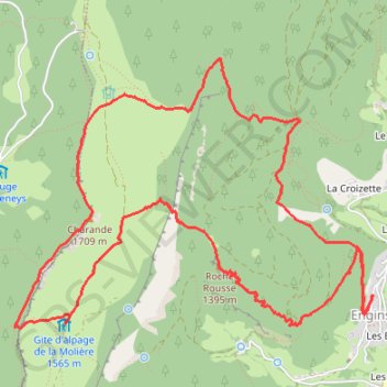 Trace GPS Plateau de la Molière par le Pas de la Lose, itinéraire, parcours