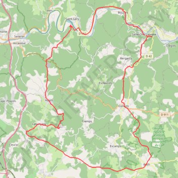 Trace GPS Saint-Cirq-Lapopie - Bach - Laburgade, itinéraire, parcours