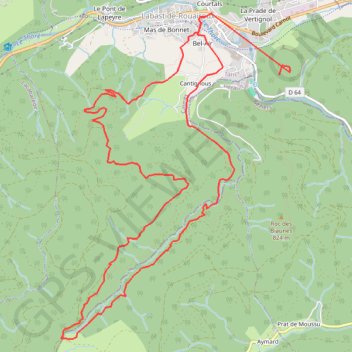 Trace GPS Col de Beson et retour Labastide-Rouairoux, itinéraire, parcours