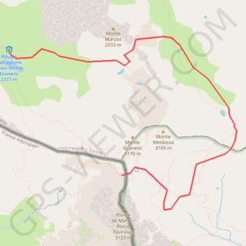 Trace GPS Refuge Granero - Col de Traversette par le col Armoine, itinéraire, parcours