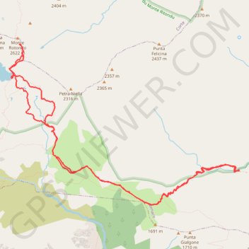 Trace GPS Monte Rotondo, itinéraire, parcours