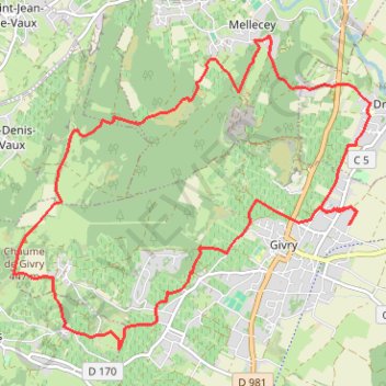 Trace GPS Givry russilly dracy, itinéraire, parcours
