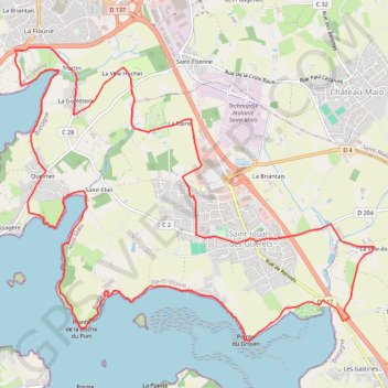 Trace GPS Autour de Saint-Jouan-des-Guérets, itinéraire, parcours