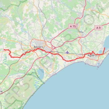 Trace GPS Canal du Midi - Capestang - Les Onglous, itinéraire, parcours
