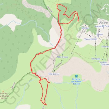Trace GPS Aller Retour au sommet Les Tomples - Chabanon (04), itinéraire, parcours