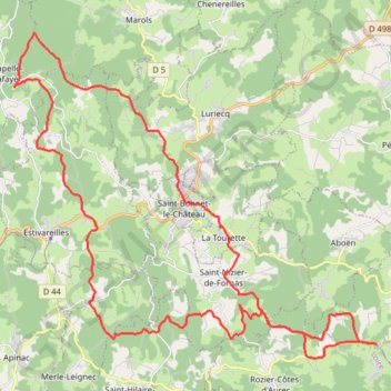 Trace GPS Rozier-Montarcher, itinéraire, parcours