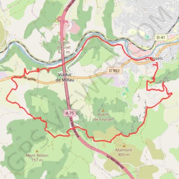Trace GPS Autour du viaduc de Millau, itinéraire, parcours