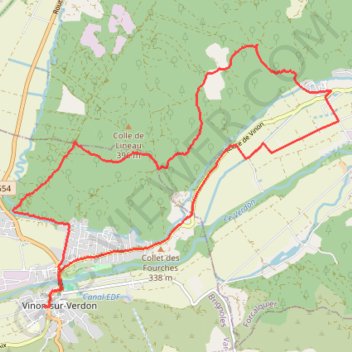 Trace GPS Les Têtes - Vinon-sur-Verdon, itinéraire, parcours
