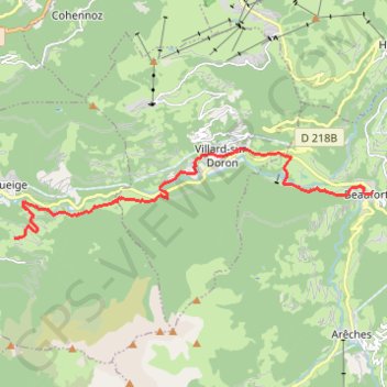 Trace GPS Beaufort - Molliessoulaz, itinéraire, parcours