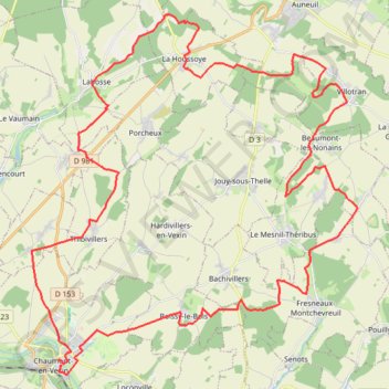 Trace GPS De Chaumont-en-Vexin au bois de Vilotran, itinéraire, parcours