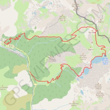 Trace GPS Lac de Vens du Pra au bas des cascades, itinéraire, parcours