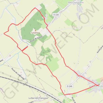 Trace GPS Autour de Sainte Mildrède - Volckerinckhove, itinéraire, parcours