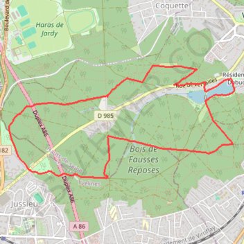 Trace GPS Forêt de Fausses Reposes, itinéraire, parcours
