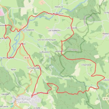 Trace GPS Le Velay des 3 Rivières - Le Circuit des Clochers Saint-Romain-Lachalm, itinéraire, parcours