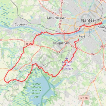 Trace GPS Bouguenais-Planète sauvage-Crapa, itinéraire, parcours