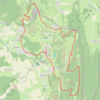 Trace GPS Le Mont Myon, itinéraire, parcours