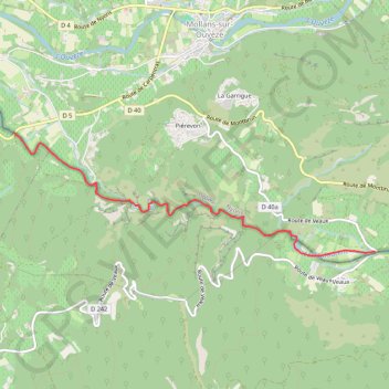 Trace GPS Baronnies - Toulourenc - Aval Veaux, itinéraire, parcours
