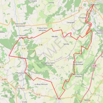 Trace GPS Rando Orbec, itinéraire, parcours