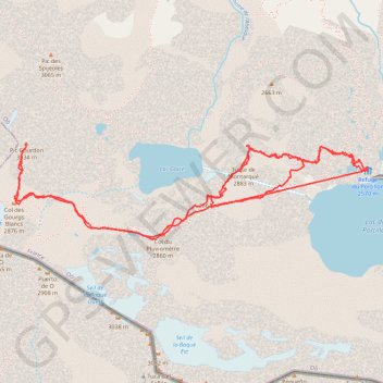 Trace GPS Tusse de Montarqué et Pic Gourdon (Topopyrénées Mariano), itinéraire, parcours