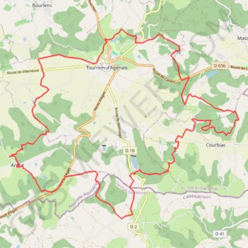 Trace GPS Tournon-d'Agenais - Anthé - Courbiac, itinéraire, parcours