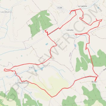 Trace GPS Boucle de Cézac via le moulin de Boisse, itinéraire, parcours