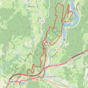 Trace GPS Boucle VTT depuis Neuville-sur-Ain, itinéraire, parcours