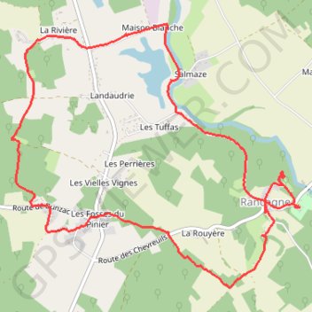 Trace GPS Randonnée à Rancogne (Charente), itinéraire, parcours