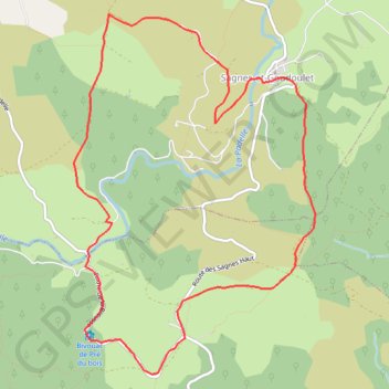 Trace GPS Sagnes et Goudoulet, itinéraire, parcours