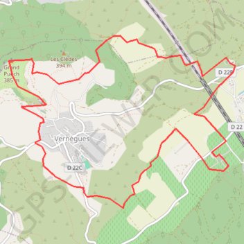 Trace GPS Randonnée en boucle à l'Est de Vernègues, itinéraire, parcours