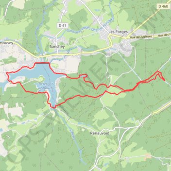 Trace GPS Randonnée lac de Bouzey, itinéraire, parcours