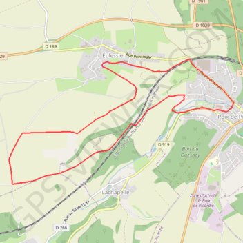 Trace GPS Poix-de-Picardie, itinéraire, parcours