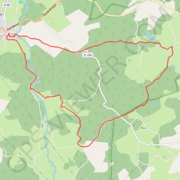 Trace GPS Le Prieuré de Saint-Angel - Pays de Haute Corrèze, itinéraire, parcours