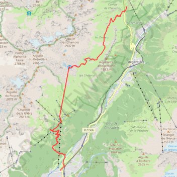 Trace GPS Lac Blanc par le Col des Montets retour aux Praz, itinéraire, parcours