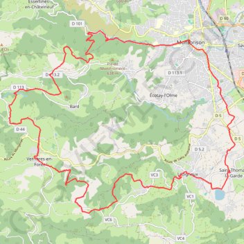Trace GPS Fête de la Fourme et du Côte du Forez - Montbrison, itinéraire, parcours